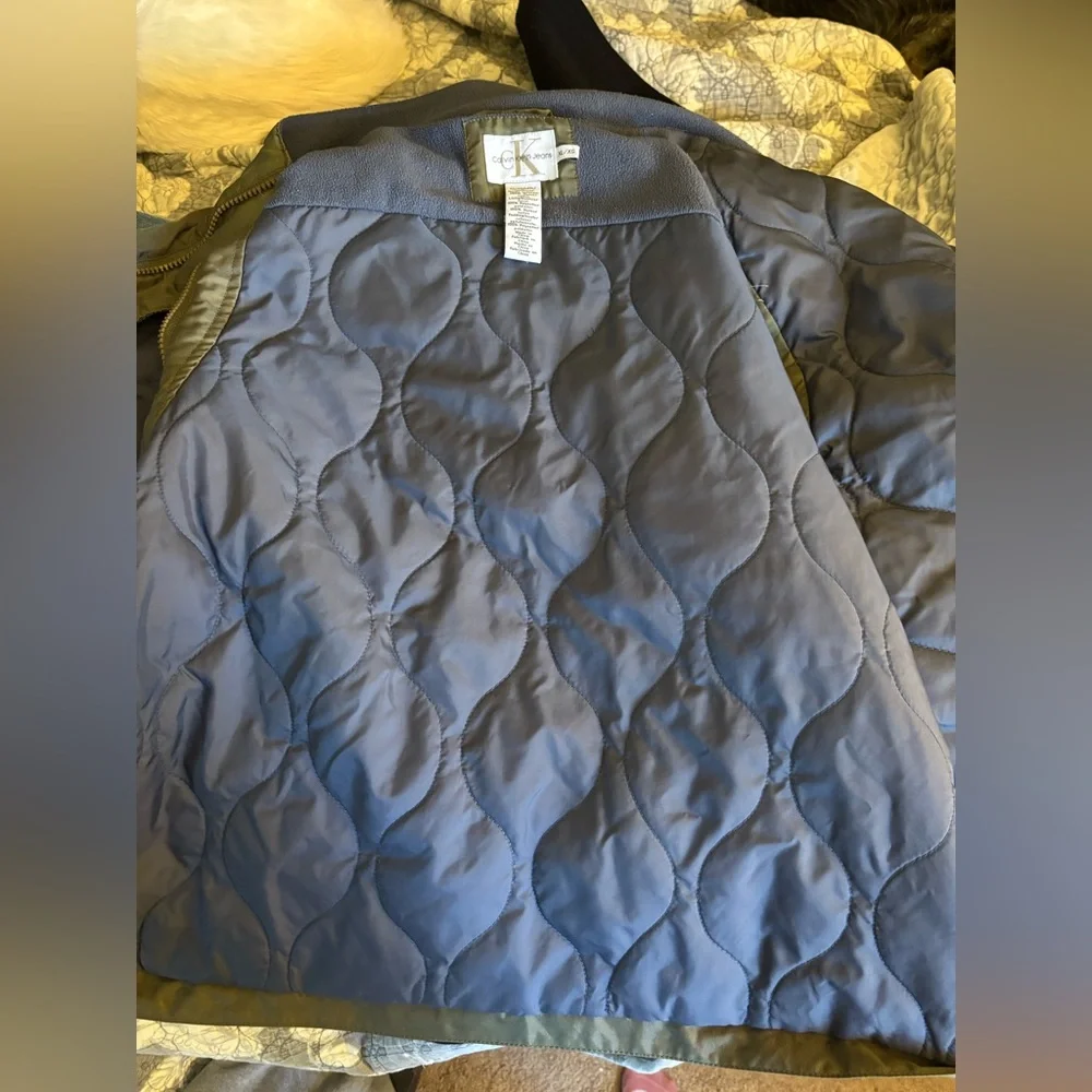 Vintage Calvin Klein Men's Military Green Jacket